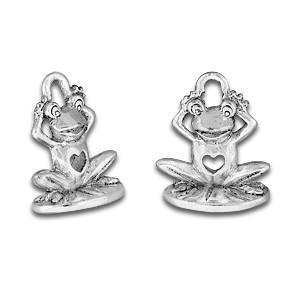 Silver Frog on Lily Pad Charm-Watchus