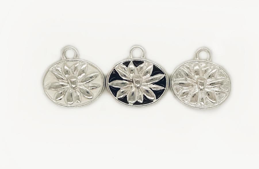 Silver Lotus Flower Kit Charm - # Charms in a Pack-Watchus