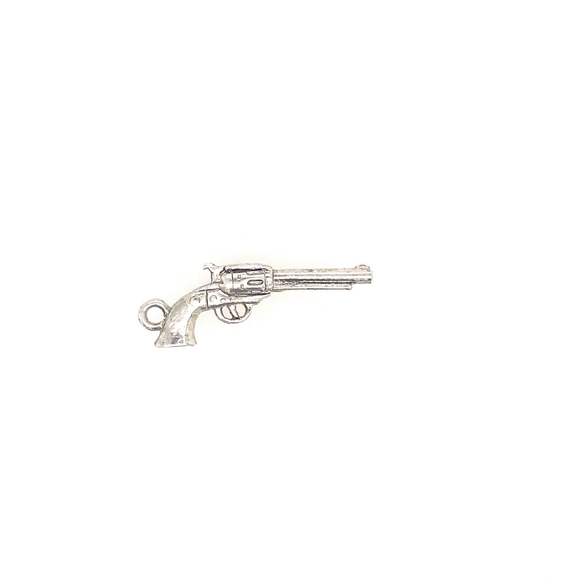 Silver Six Shooter Gun Charm-Watchus
