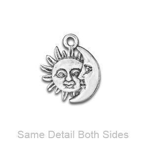 Silver Sun Moon Charm