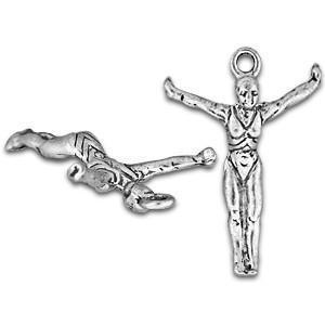 Silver Swimmer Diver Charm