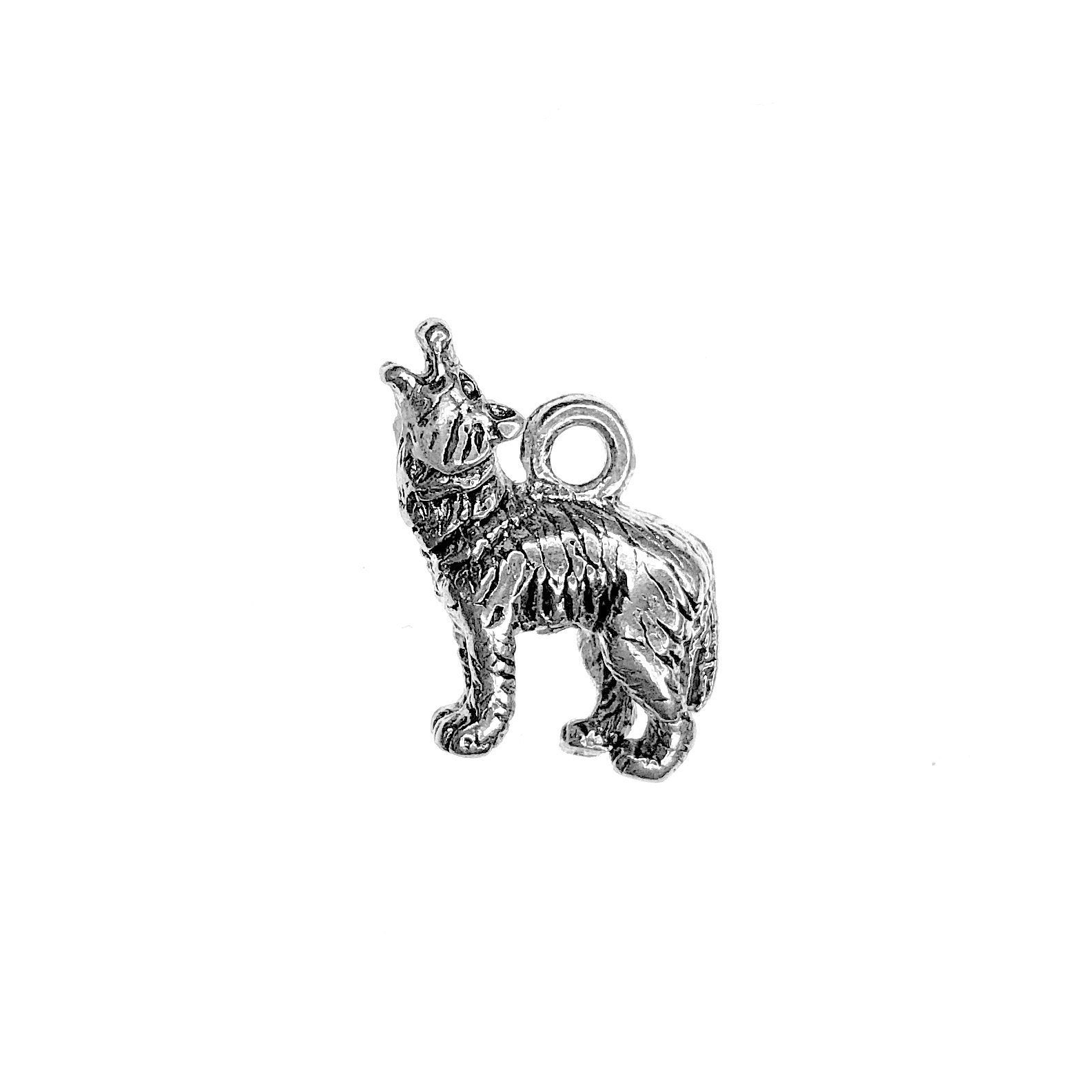 Silver Wolf Charm