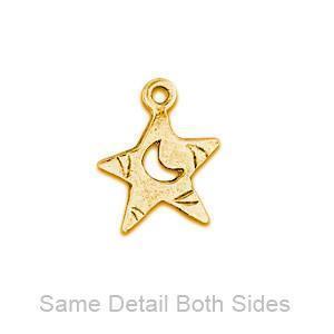 Star 'N Moon Gold Plated Pewter Charms - C069G