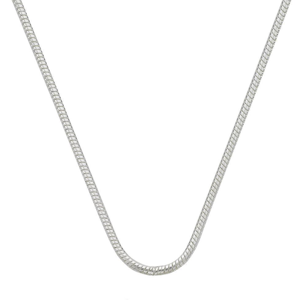Sterling Silver Plated 18 Inch Snake Chain Necklace-Watchus