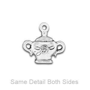 Sugar Bowl with Rose 3D Silver Charm