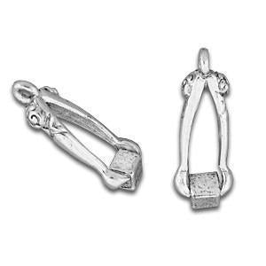 Tongs with Rose 3D SIlver Charm