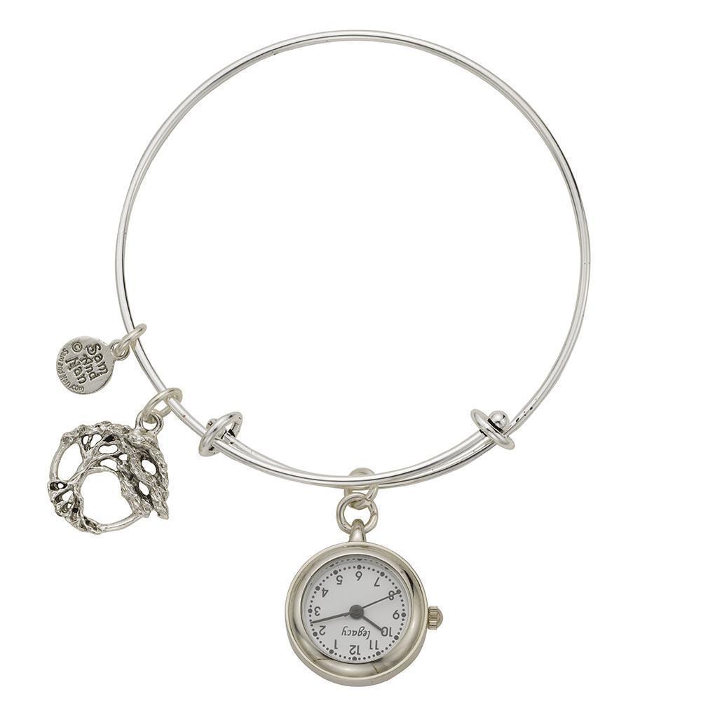 Tree of Life Pendant Watch Silver Bangle Bracelet-Watchus