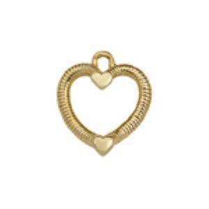 Triple Heart Plated Gold Charm