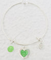 Valentine Green Heart Bangle Bracelet-Watchus