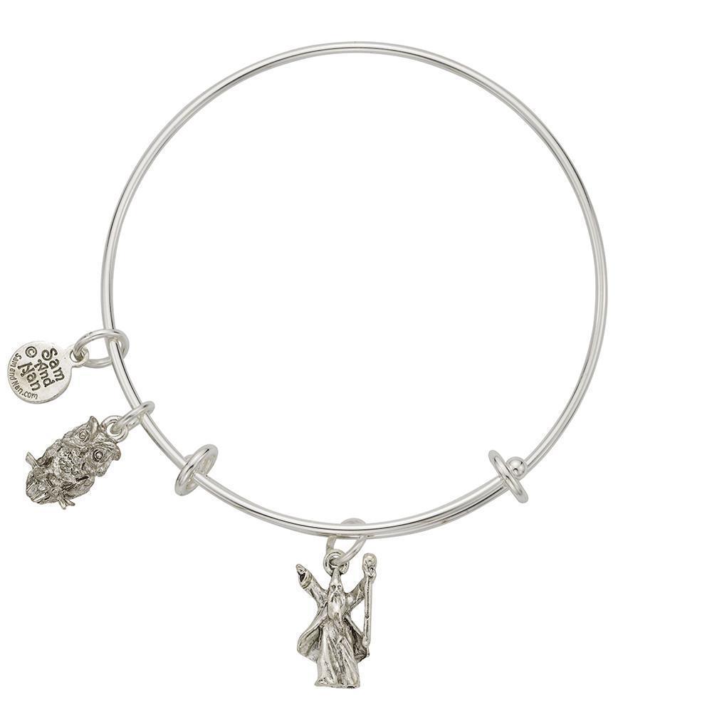 Wizard Owl Charm Bangle Bracelet-Watchus
