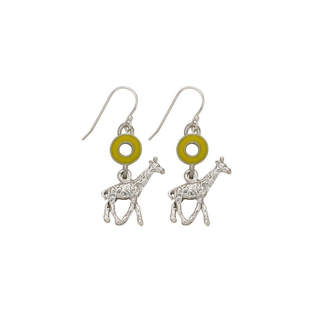 Yellow Open Cup Giraffe Earrings
