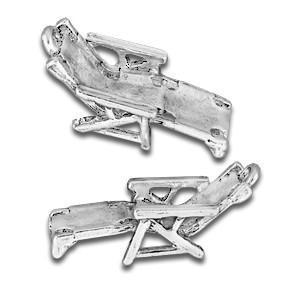 Beach Chair Silver Charm