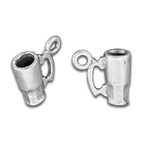 Beer Stein charms. Sterling silver plated. Designed and Made in USA.