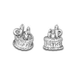 Birthday Cake Silver Charm-Watchus