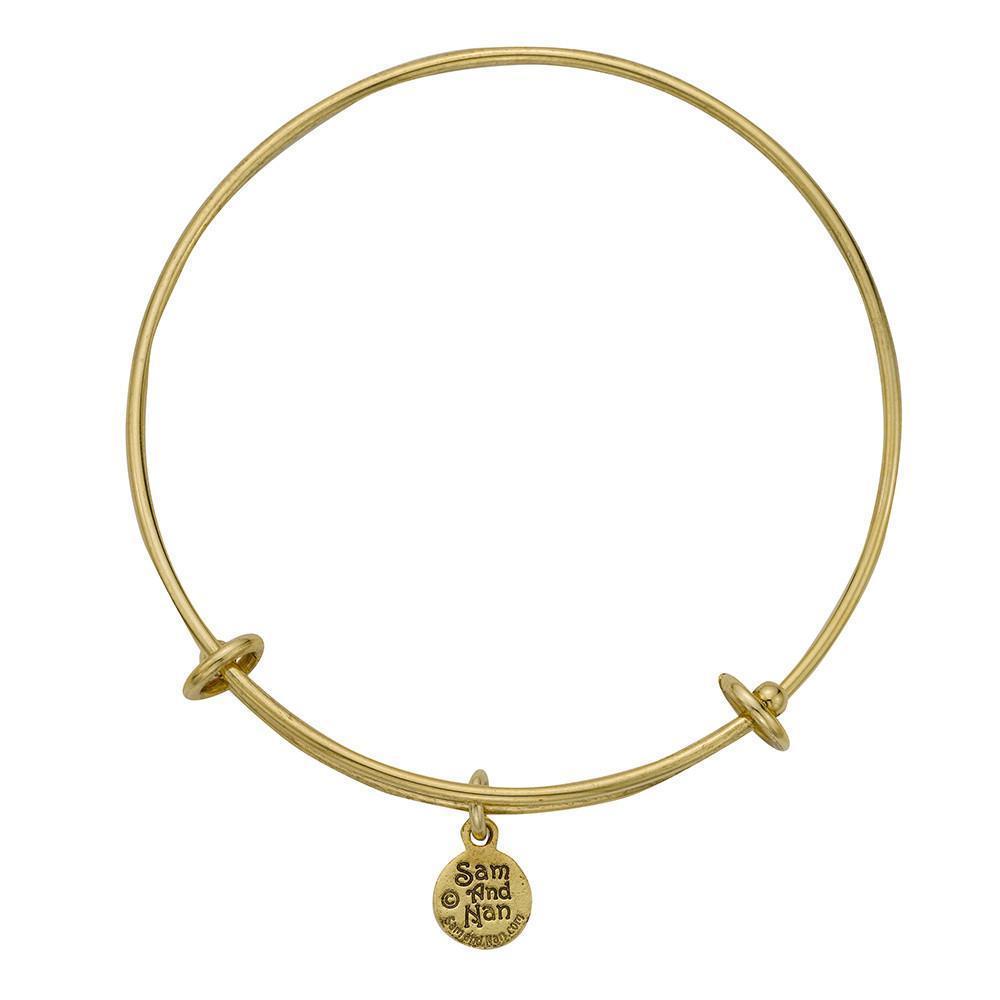 Expandable Gold Blank Bangle Bracelets. Medium or Large. Select Charms for Your Bracelet.-Watchus
