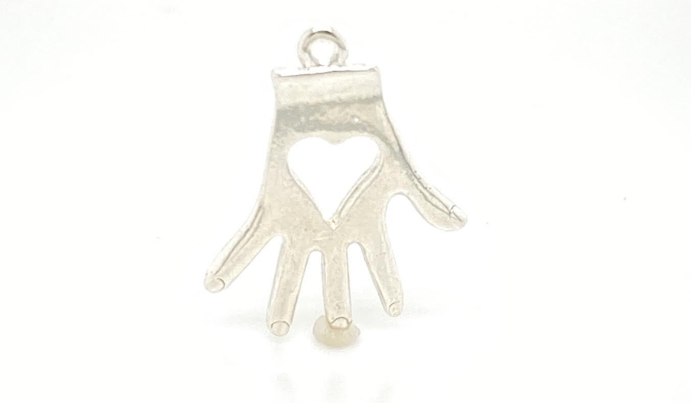 Hand Heart Silver Charm-Watchus