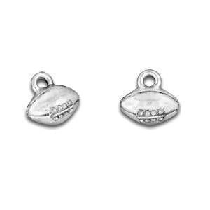 Leather Football charms. Sterling silver plated. Designed and Made in USA.-Watchus