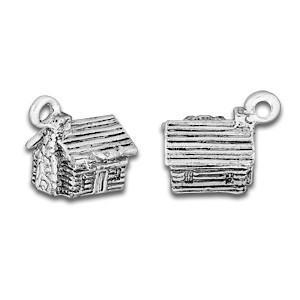 Log Cabin Silver Charm-Watchus