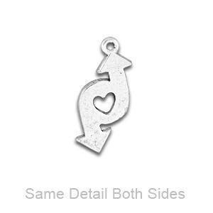 Silver Arrows Heart Charm.