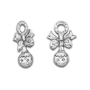 Silver Baby Rattle Pendant Charm-Watchus