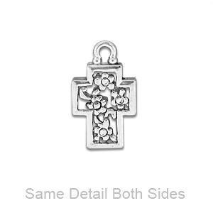 Silver Daisy Cross Charm ..-Watchus