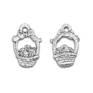 Silver Easter Basket Charm . .