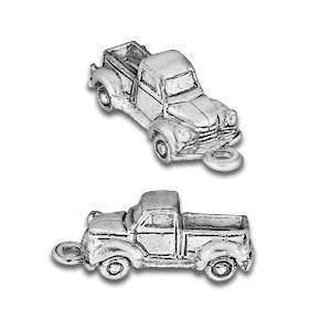 Silver Old Pickup Truck Charm