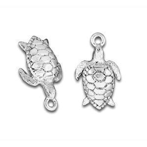 Silver Sea Turtle Charm