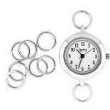 Silver Split Rings for Bracelet Watch ... ''Watch Face Not Included''*-144 pieces per bag-Watchus