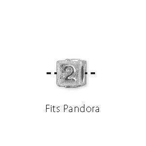 2 Number Bead - Fits Pandora Bracelets