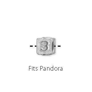 3 Number Bead - Fits Pandora Bracelets