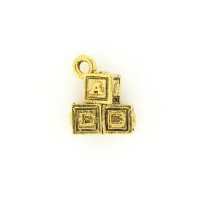 ABC Blocks Gold Plated Charms