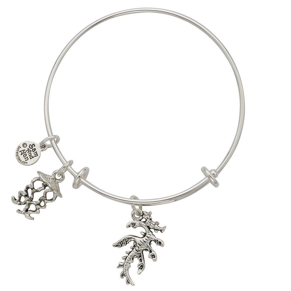 Australian Sea Dragon Jellyfish Charm Bangle Bracelet