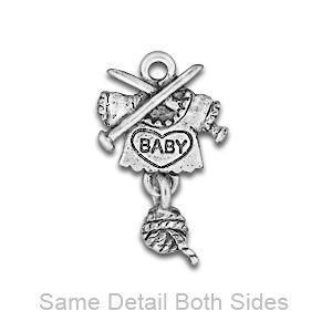 Knitting Charm Wool and Needles  Sterling Silver or Gold – Charmarama