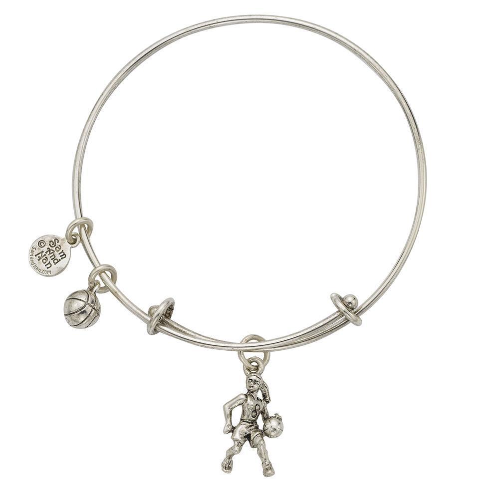 Basketball Player Charm Bangle Bracelet-Watchus