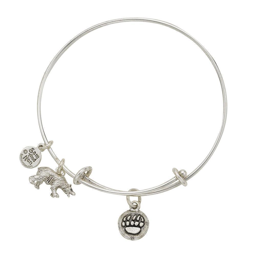 Bear Paw Charm Bangle Bracelet-Watchus