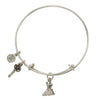 Beauty and Beast Charm Bangle Bracelet-Watchus