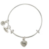 Best Friend Heart Charm Bangle Bracelet-Watchus