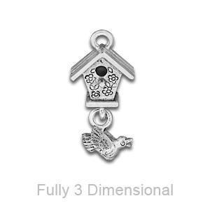 Birdhouse and Bird Charm-Watchus