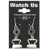 Black Iron Earrings with Sterling Silver Earwires-Watchus