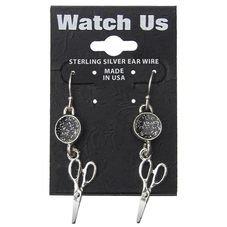 Black Scissor Earrings-Watchus