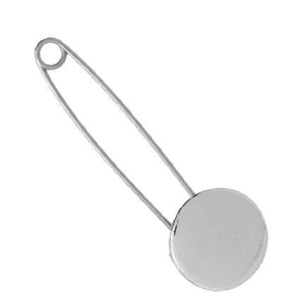 Blank Silver Plated Charm Pin