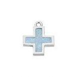 Blue Epoxy Cross Charm