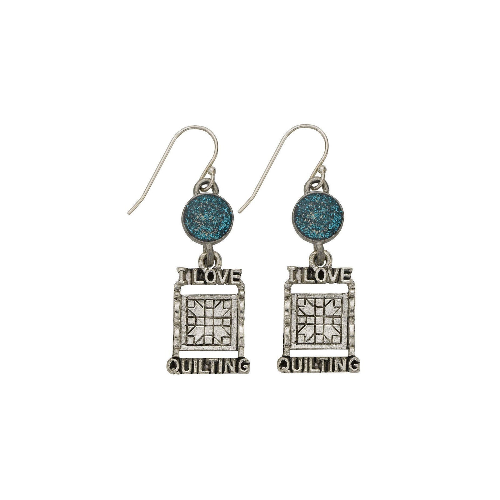 Blue Quilt Rack Earrings-Watchus