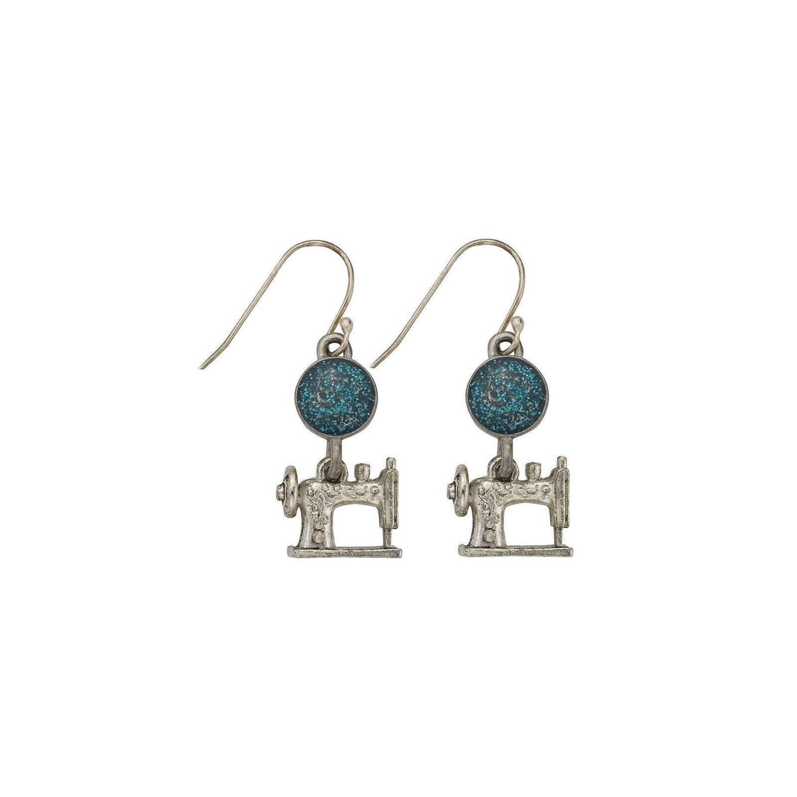 Blue Sewing Machine Earrings-Watchus