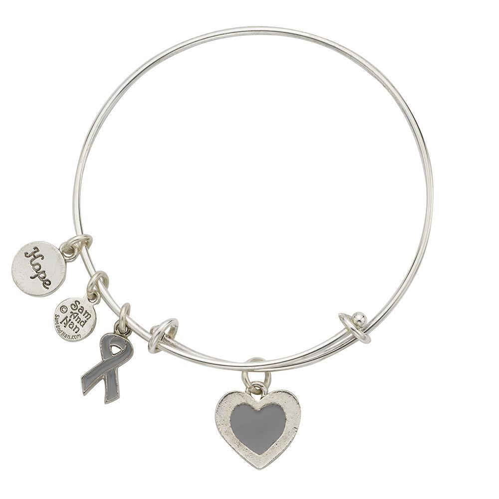 Brain Cancer Bangle Bracelet Grey-Watchus