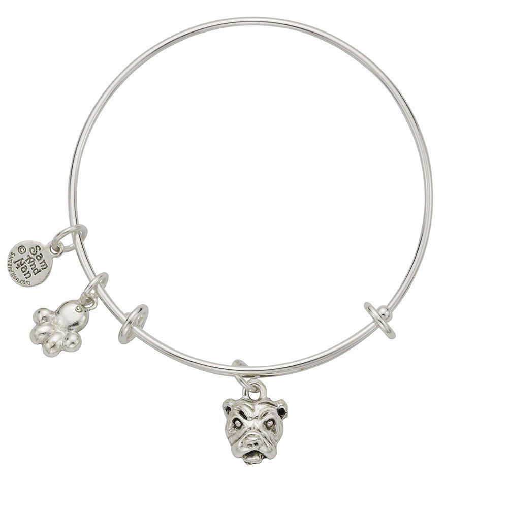 Bulldog Paw Charm Bangle Bracelet-Watchus