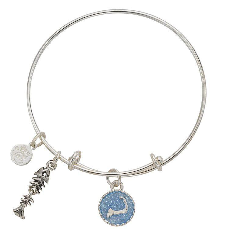 Cape Cod Fish Skeleton Bangle Bracelet-Watchus