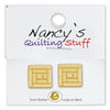 Carded Gold Plated Log Cabin Quilt Square Buttons - 2 Pack-Watchus