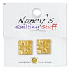 Carded Gold Plated Quilt Square Buttons - 2 Pack-Watchus